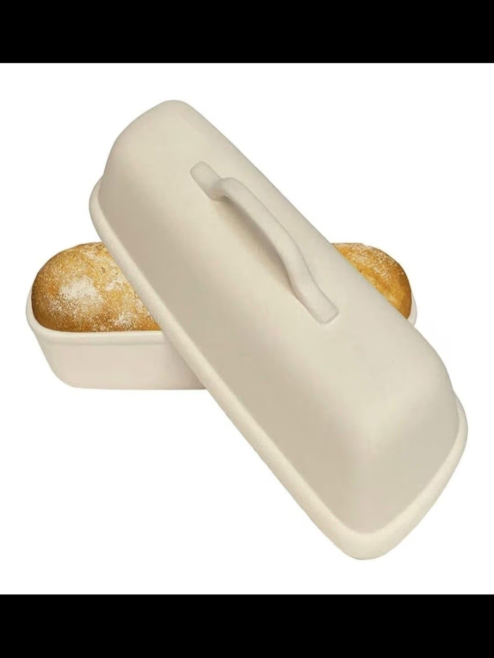 Ceramic Bread Baker with Lid In Bisque
